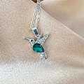 Miniatyrbilde 5 av 8: Hummingbird halskjede for kvinner Fasjonable bærbare rhinestone halskjede for fester Grønn