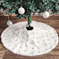 Miniatyrbillede 2 af 4: Sne Kunstpels Juletræstæppe Broderet Paillet Snefnug Plys Juletræstæppe Base Cover (Sølv, 30 tommer)