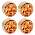 Miniatyrbild 3 av 8: 4 st RC Bead Lock-nav för Axial SCX24 1/24 Orange i aluminiumlegering och mässing