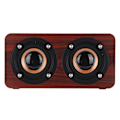Miniatyrbild 3 av 8: Trä Bluetooth -högtalare Retro trådlös subwoofer AUX stereohögtalare för hemmets surfplatta Brun träkornfärg