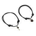 Miniatyrbillede 2 af 8: 10 stk Hjerteform armbånd Nylon reb Længde Justerbar Let Match Stilfuldt Armbånd Smykker til Par Kvinder Mænd Gave Sort