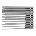 Pikkukuva 6 / 7: 10 kpl 100 mm 1/4 tuuman kuusiovarsi S2 teräs tähtipää ruuvimeisseli BST set