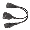 Miniatyrbillede 4 af 8: IEC320 C13 og EU-stik til IEC320 C20-strømledning IEC320 C13 og EU-hunstik til IEC320 C20 Y Splitter-strømledning 12,6 tommer