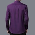 Pikkukuva 4 / 4: Miehet Slim Fit Violetti Pitkähihainen Napitettu Pukeutumispaita