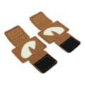 Miniatyrbillede 4 af 8: 2 stk. Katteøjne-patch med reflekterende velcro-design i lærred - Lysende katteøjne-patch til hatte, uniformer, rygsække, udendørsaktiviteter og natteture - Khaki
