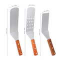 Miniatyrbilde 7 av 8: 3 stk/sett Rustfritt stål Pizza Spade Løfter Kutter Grill Turner Bakespade Kokeverktøy