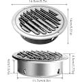 Miniatyrbillede 2 af 5: Ventilationsrist 120mm Cirkulær Rustfri Stål Ventilationsrist Ventildæksel med Netlåg til Emhætte - MODOU