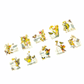 Miniatyrbillede 3 af 8: 30 ark vintage fe-stickers, blomster fe-stickers til scrapbog, junk journal-artikler, DIY-håndværk, album, bærbare computere, gule