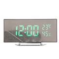 Miniatyrbild 8 av 8: LED digital klocka 3 nivåer Ljusstyrka Snooze USB Batteridriven Elektronisk spegelväckarklocka med Temp Fuktighet Display Grönt ljus