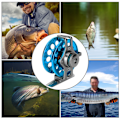 Pikkukuva 7 / 8: Etujäälle kalastuspyörä Fly Full Metal Unloading Force ReelBlue Vasen käsi
