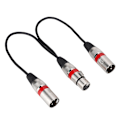 Miniatyrbillede 2 af 8: 30 cm XLR hunstik til dobbelt hanhovedsplitteradapter Audio Mic forlængerkabel til Canon Red