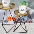 Miniatyrbilde 5 av 5: Triangel Jern Lysestake Gull Borddekor Lysestake Metall Geometriske Lysestaker Telys Lys Gull Lysestaker Gullkant