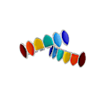 Miniatyrbild 2 av 3: Rainbow Grills 14k Guldpläterade Hiphop Färgglada Regnbåge Vampyrtänder Grills + extra 2 Formningsstavar