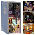 Miniatyrbild 6 av 8: DIY Miniatyrhus i trä, serie med böcker, leksak för barn, heminredning, födelsedagspresent N-001