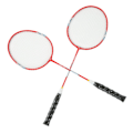 Miniatyrbild 4 av 8: 2 st badmintons racket i ferroalloy integrerad primär badminton racket med nylonhandtag röd