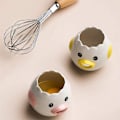 Miniatyrbillede 3 af 5: Sød Keramisk Kylling Æg Separator til Blomme og Hvid Køkken Gadget Bageværktøj