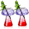 Miniatyrbillede 1 af 5: Svamp Glas Kreativ Svampe Cocktailglas Kop Klare Svampeformede Drikkeglas RTF ZD OP 2 STK