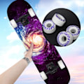 Miniatyrbillede 5 af 8: 4 stk 55x33 mm PU dobbelt skæv skateboard skate skating hjul Brush Street 85A MS2406