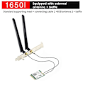 Miniatyrbilde 2 av 5: 1650i AX201NGW WiFi-kort+2x8DB Antenne+Blende 3000Mbps WIFI6 2.4G/5G