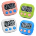 Minute Cooking Clock, 4 Pcs Kitchen Countdown Timer, 4-Color Stopwatch with Loud Alarm Large Digital -NMAOV