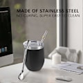 Miniatyrbillede 3 af 5: Yerba Mate Gourd Tekop Sæt 355 ml, Rustfrit Stål Kaffe Vandkop, Sort