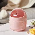 Miniatyrbillede 3 af 3: Skrivebords Affaldsspand Med Låg Tegneserieform Affaldskurv Til Kontor Skrivebord 1stk-pink