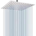 Miniatyrbilde 2 av 5: Dusjhode med antikalk, vannbesparende dusjhode med 10\" rustfritt stål tut, polert kromfinish, firkantet