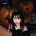 Pikkukuva 2 / 4: Hämähäkkipääpanta - Musta Cosplay-asuvaruste Halloweenille
