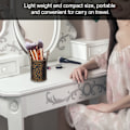 Miniatyrbillede 7 af 8: Bærbar PU læder makeup børste kop rørholder rejse kosmetik container værktøj Bronze