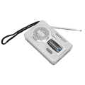 Miniatyrbilde 5 av 8: AM FM Transistor Radio DSP Chip Bærbar Lomme Mini Radio med Høytaler Hodetelefonuttak Sølvgrå