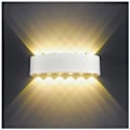 Miniatyrbillede 1 af 5: LED Indendørs Væglampe 12W Hvid Moderne Væglampe, IP65 Vandtæt Aluminium Udendørs Væglamper, Op Ned Spot Lampe til Stue Soveværelse Hall Trappe