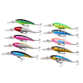 Miniatyrbillede 3 af 8: 10 stk. fiskeagn sæt 10 farver Minnow fiske lokkemad 9cm 7.5g pr. agn til ferskvand langt skud