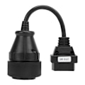 Miniatyrbillede 7 af 8: 240mm OBD2-kabel til diagnosticeringsstik, 37-benet hoved til 16-benet sort, bærbar, universel til lastbiler