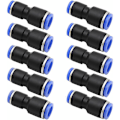 Miniatyrbillede 1 af 3: Lige Pneumatiske Konnektorer 10 Stykker Pneumatiske Konnektorer 35MM Lange 6mm til 8mm Luft Push Konnektor Messing og Plast Hurtigkoblinger
