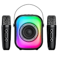 Miniatyrbild 1 av 5: L7 Trådlös Bluetooth Högtalare Multifunktion Med 2 Mikrofoner Rgb Portabel Musikspelare Karaokemaskin För Barn Hem Present ZD.16 svart