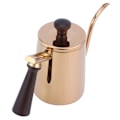 Miniatyrbilde 7 av 8: 700 ml kaffekjele 304 rustfritt stål gåsehals tut kaffedryppkanne med trehåndtak Lang tut‑Rosegull