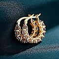 Miniatyrbillede 4 af 5: Mode 925 Sølv, Guld Hoop Øreringe til Kvinder Cubic Zirconia Bryllupssmykker