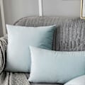Miniatyrbilde 5 av 5: Pudderblå 50x50 cm Fløyel Pynteputetrekk Sett med 2, Dekorative Myke Putetrekk for Sofa Soveværelse