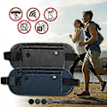 Miniatyrbild 2 av 5: Rese Midjeväska RFID-blockerande Vattentät Midjeväska Fanny Pack Dold Plånbok RFID-blockerare Passfodral mörkgrå