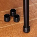 Miniatyrbillede 3 af 4: Sæt med silikone runde bordstol ben fod hætter pude sort dækning gulvbeskyttere 1 stk 25 mm