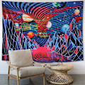 Miniatyrbild 5 av 5: Mountain Planet Tornado Wave Tapestry Retro Ab Wall Tapestry