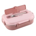 Miniatyrbild 1 av 8: Lunchlåda i rostfritt stål 4-Grid Bärbar Bento Box Matförvaringsbehållare för Student Vuxen4-Grid Lunchlåda med soppskål: Rosa