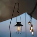 Pikkukuva 5 / 5: Ulkoilma Solar-lyhdyt - Metalliset Vedenpitävät Ripustusvalot Kirkkaalla Lasilla & Koukulla, Solar-seinävalaisin