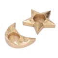 Miniatyrbild 4 av 8: Ljusstake Guld Måne Guld Stjärna Form Hål Design Tjock Botten Dekorativ Ramadan Islam Ljus Dekoration
