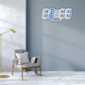 Miniatyrbillede 4 af 8: 3D Digital LED Væg Ur Alarm Nummer Tid Display USB Opladning Hjem Ure (blå)