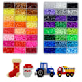 Miniatyrbilde 1 av 6: 4800 stk 5 mm plastrørperler leketøyperler 24 farger rørperler DIY smelte sikring små mellomromsperler påfyll for barnas håndverk