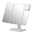 Miniatyrbild 1 av 5: Trefaldig Spegel med 22 LED-lampor, 10X/3X/2X Förstoring Bärbar Vikbar Belyst Bords Kosmetisk Spegel