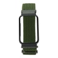 Miniatyrbild 3 av 8: Flätad Loop Strap för Mi Band 7 Pro Justerbar Elastisk Nylon Loop Armband med Skyddsram OD Grönt Band Svart Case