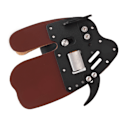 Miniatyrbillede 7 af 8: Læder bueskydning finger fane bueskydning finger guard fingre beskytter til recurve bue udendørs skyde praksis sort brun M
