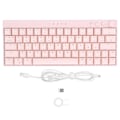 Miniatyrbilde 1 av 8: Mekanisk tastatur 64 tast RGB 3 mod ergonomisk layout knott design trådløst rosa tastatur for IOS brun bryter